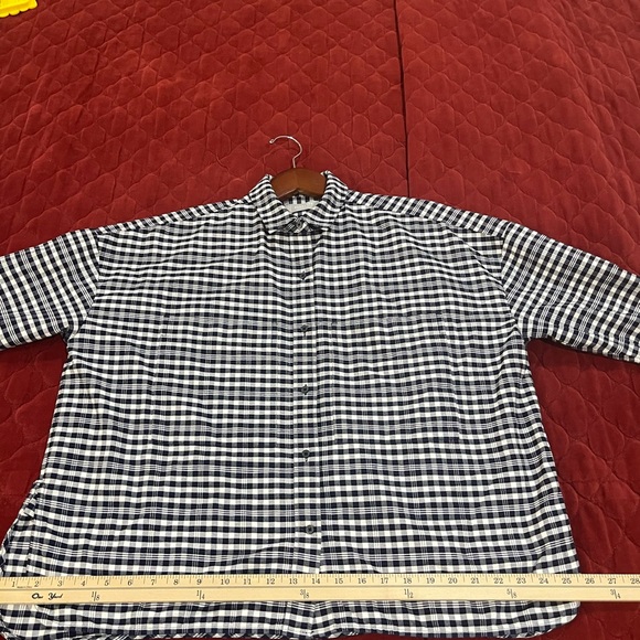 Everlane Women’s Boxy Oxford Button Down Navy White Plaid Medium Picnic Check - Picture 5 of 15